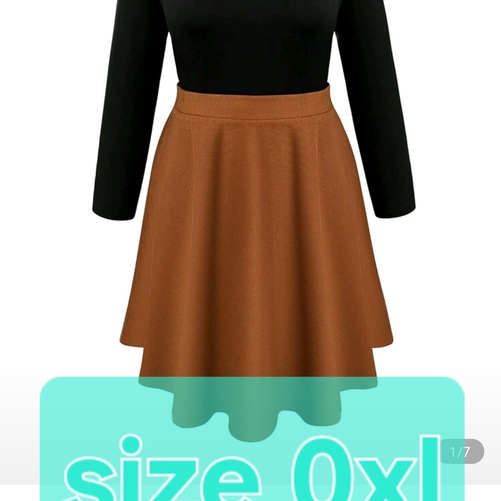 SHEIN Brown Skater Skirt